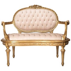 Louis XV Soft Arm Rests Couch-2 Person, 20th Century