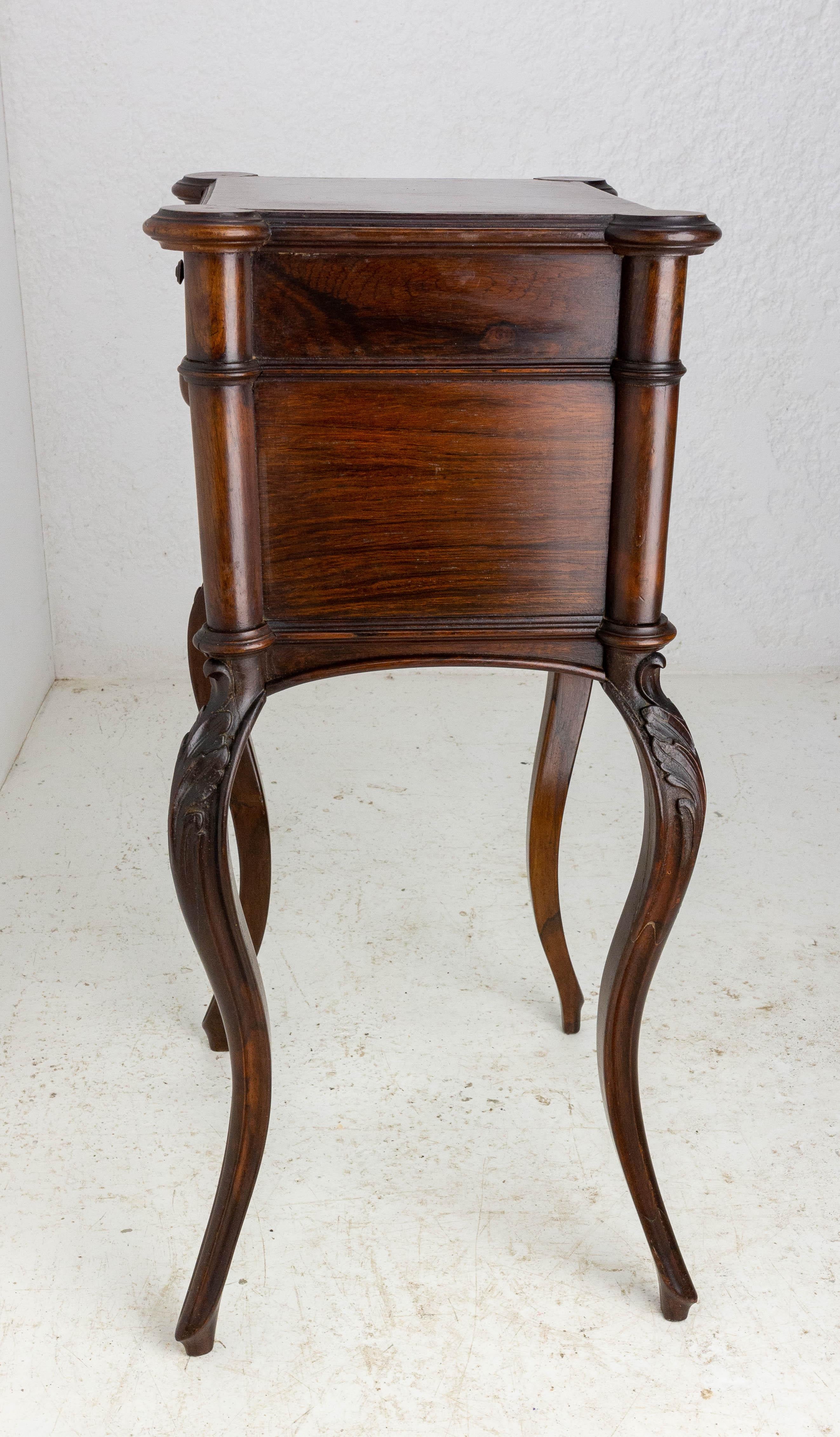 Walnut Louis XV St. Side Cabinet Nightstand French Chestnut Bedside Table, Late 19th C. For Sale