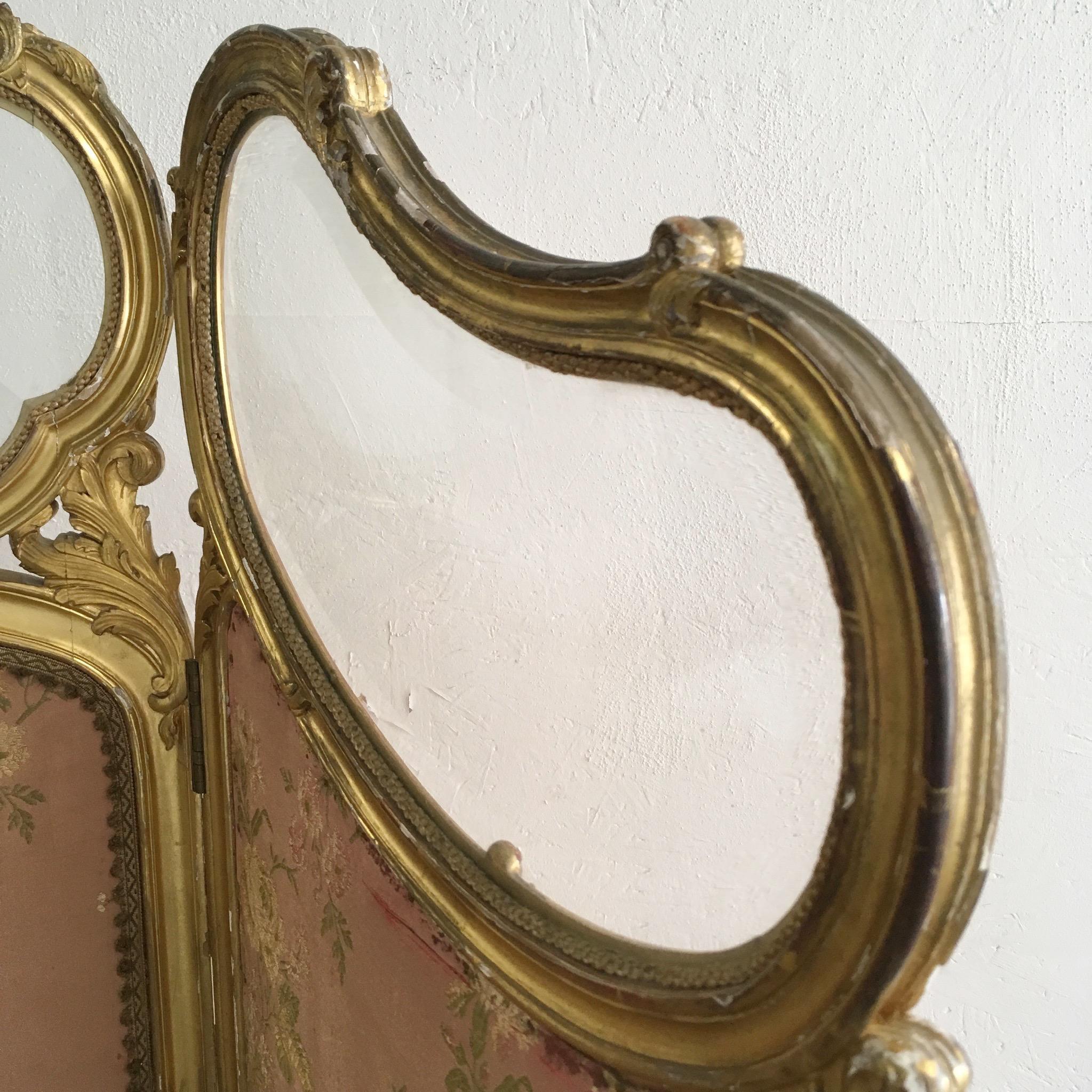 Louis XV Style 19th Century French Giltwood Screen 2