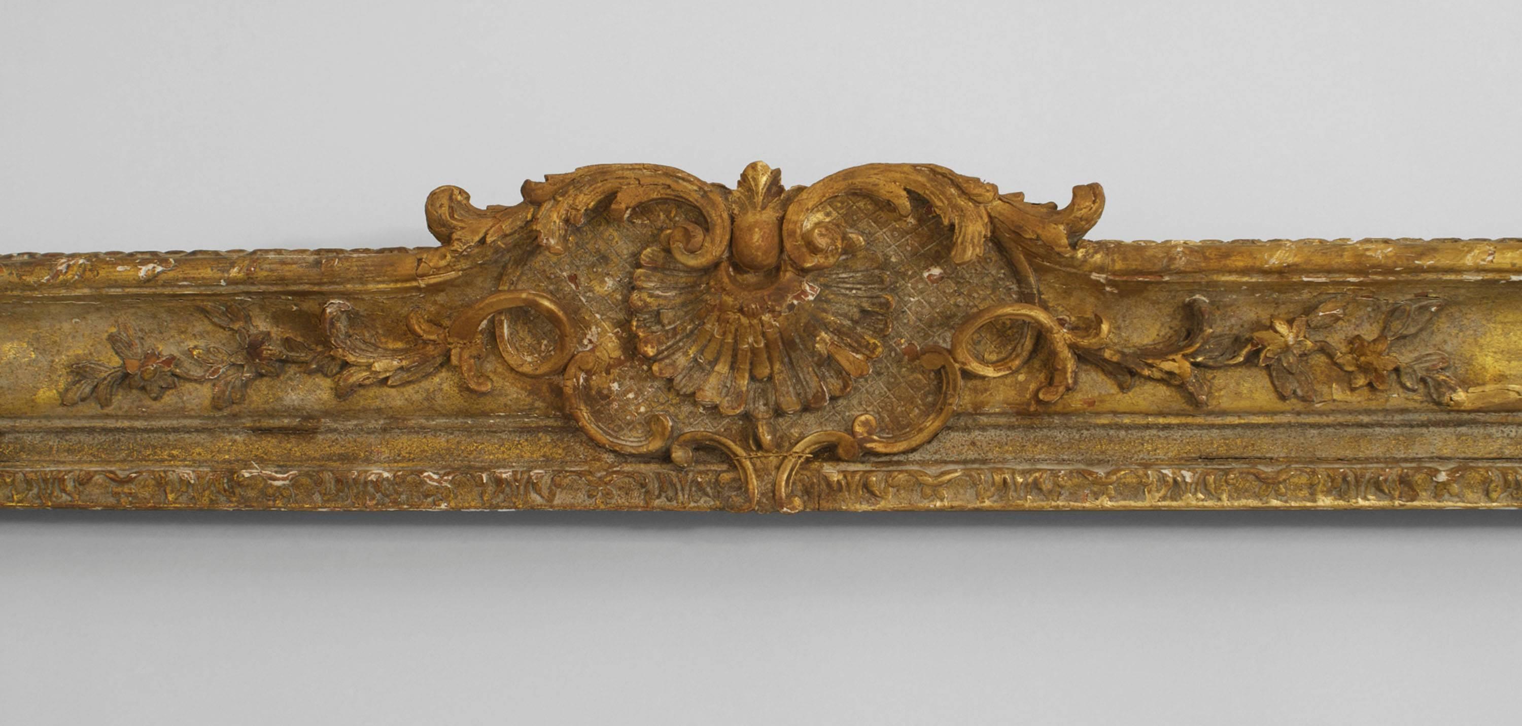 Louis XV style (19th Century) large rectangular carved and giltwood wall frame.
