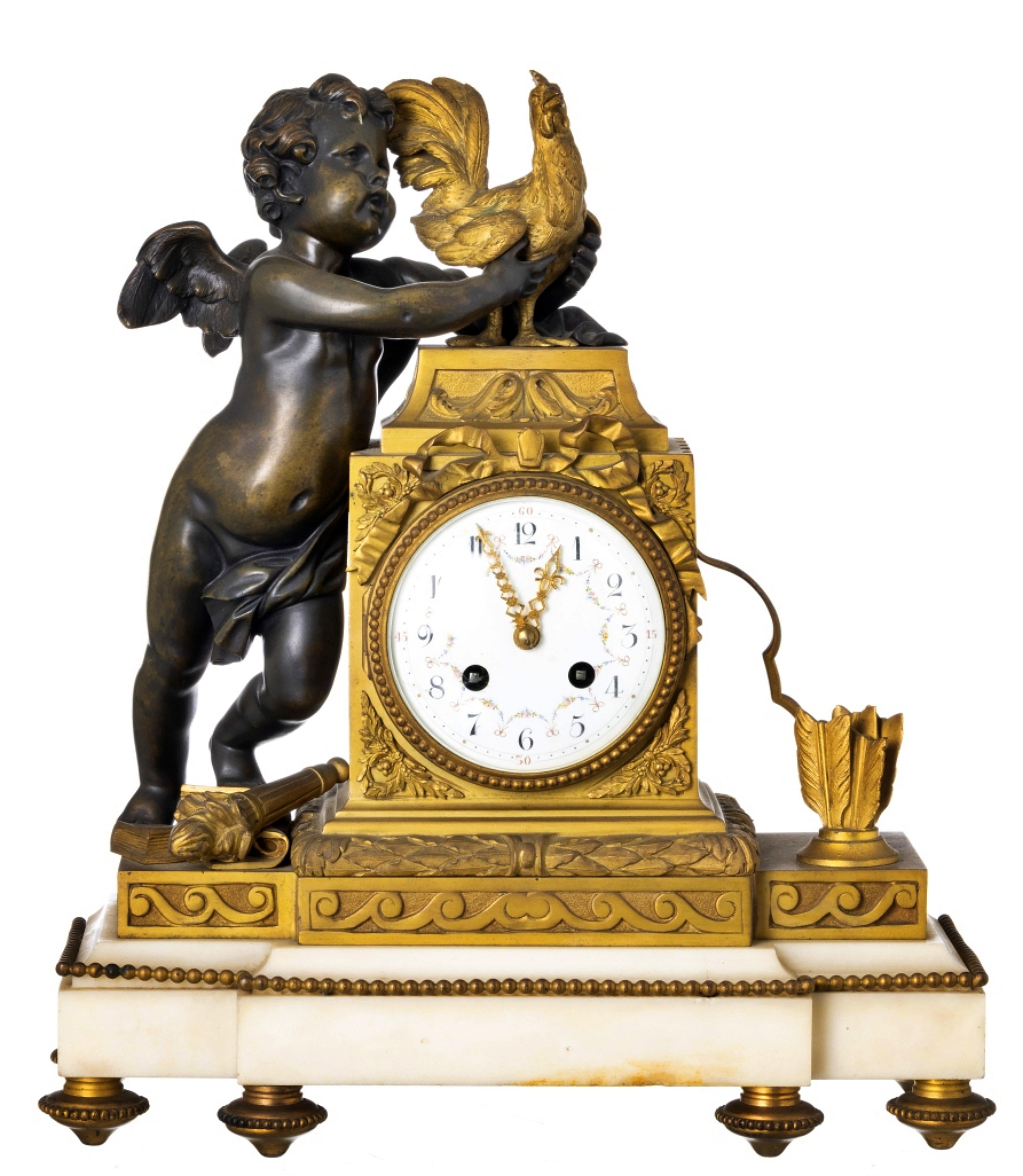 Fait main MANTEL CLOCK STYLE LOUIS XV du 19ème siècle en vente