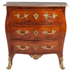Antique Louis XV Style 3 Drawer Commode