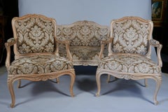Louis XV Style 3 pieces Salon Set "à chassis", France, Circa 1880