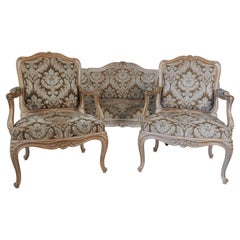 Juego de salón "à chassis" de 3 piezas estilo Luis XV, Francia, Circa 1880
