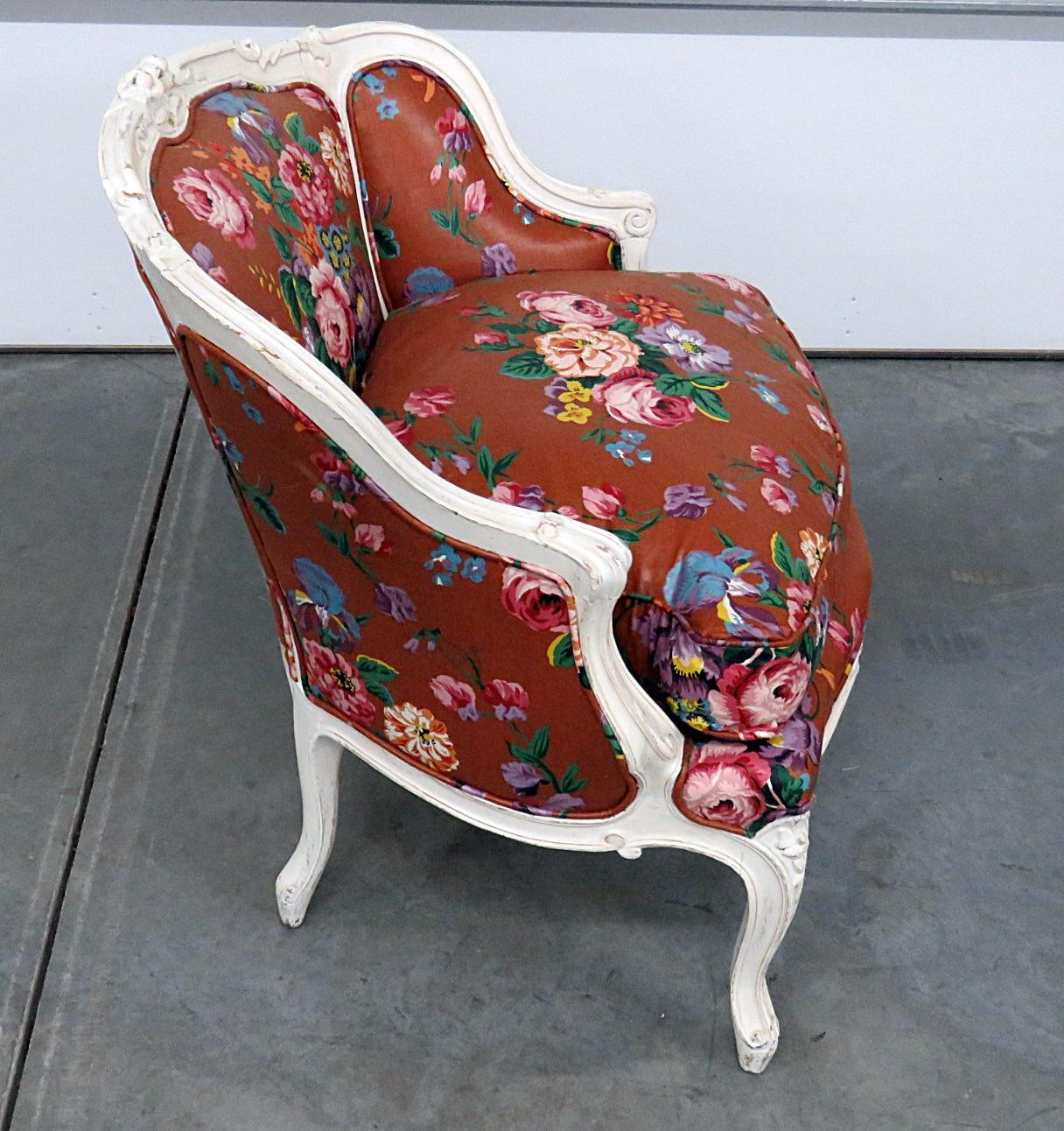 Painted Louis XV Style 3-Piece Duchess Brisee Chaise Daybed C1930s 4