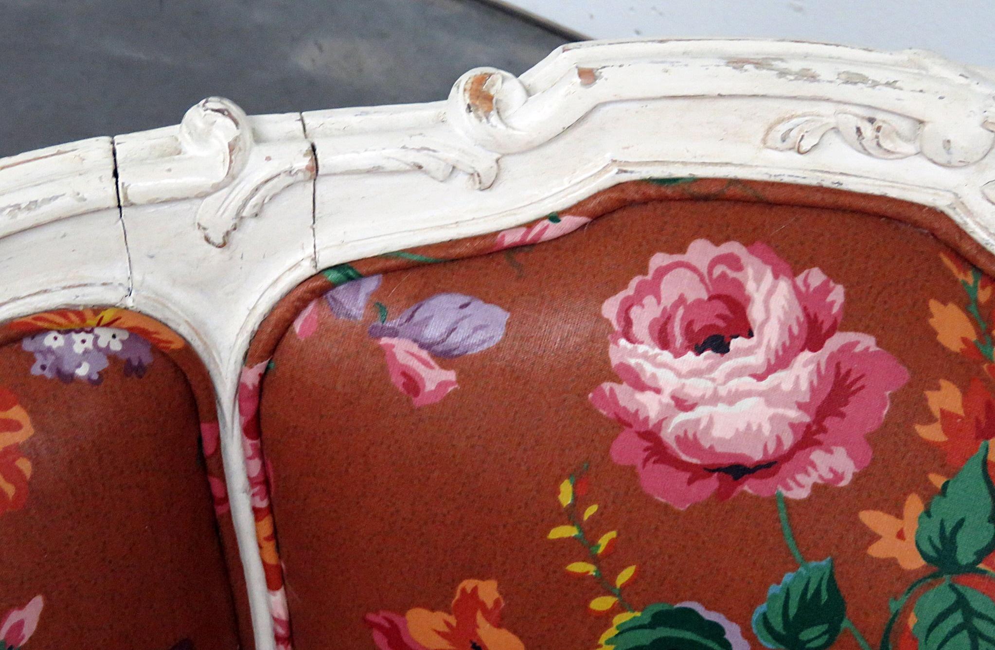 Painted Louis XV Style 3-Piece Duchess Brisee Chaise Daybed C1930s 2