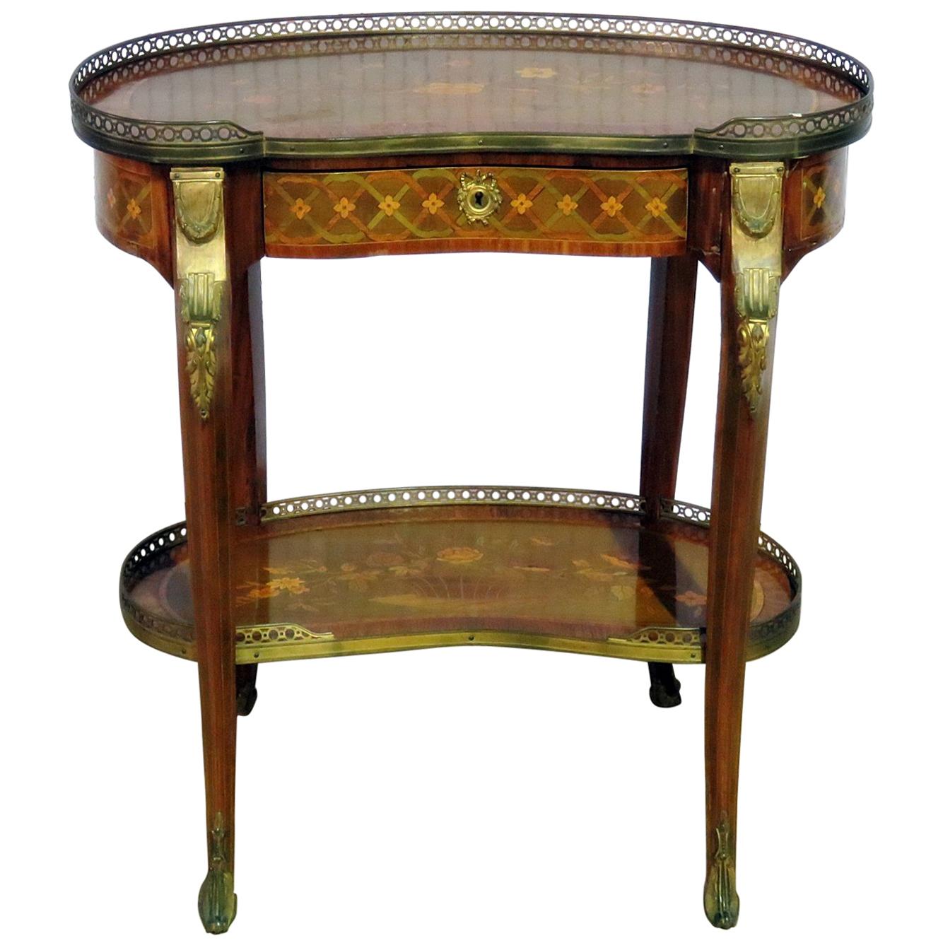 Louis XV Style Bronze Mounted End Table Manner of Maison Forest of Paris