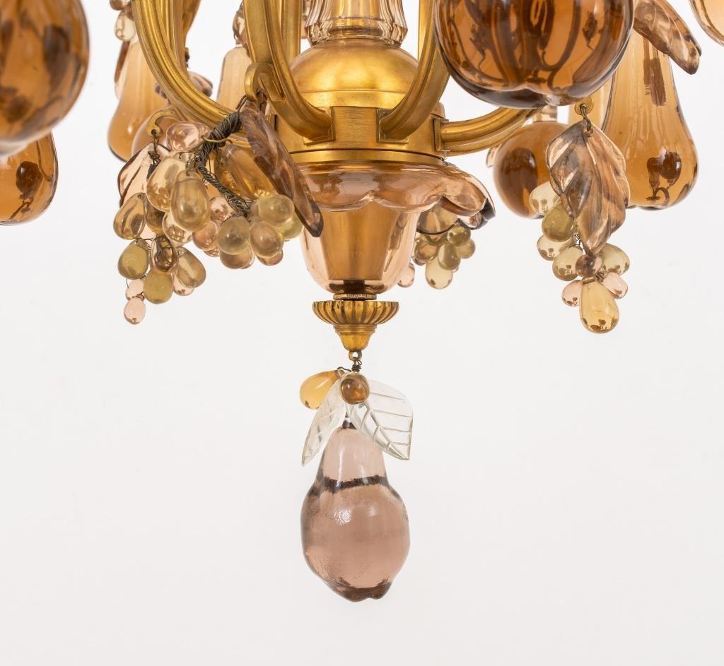 Louis XV Style Amber Glass 16 Light Chandelier For Sale 9