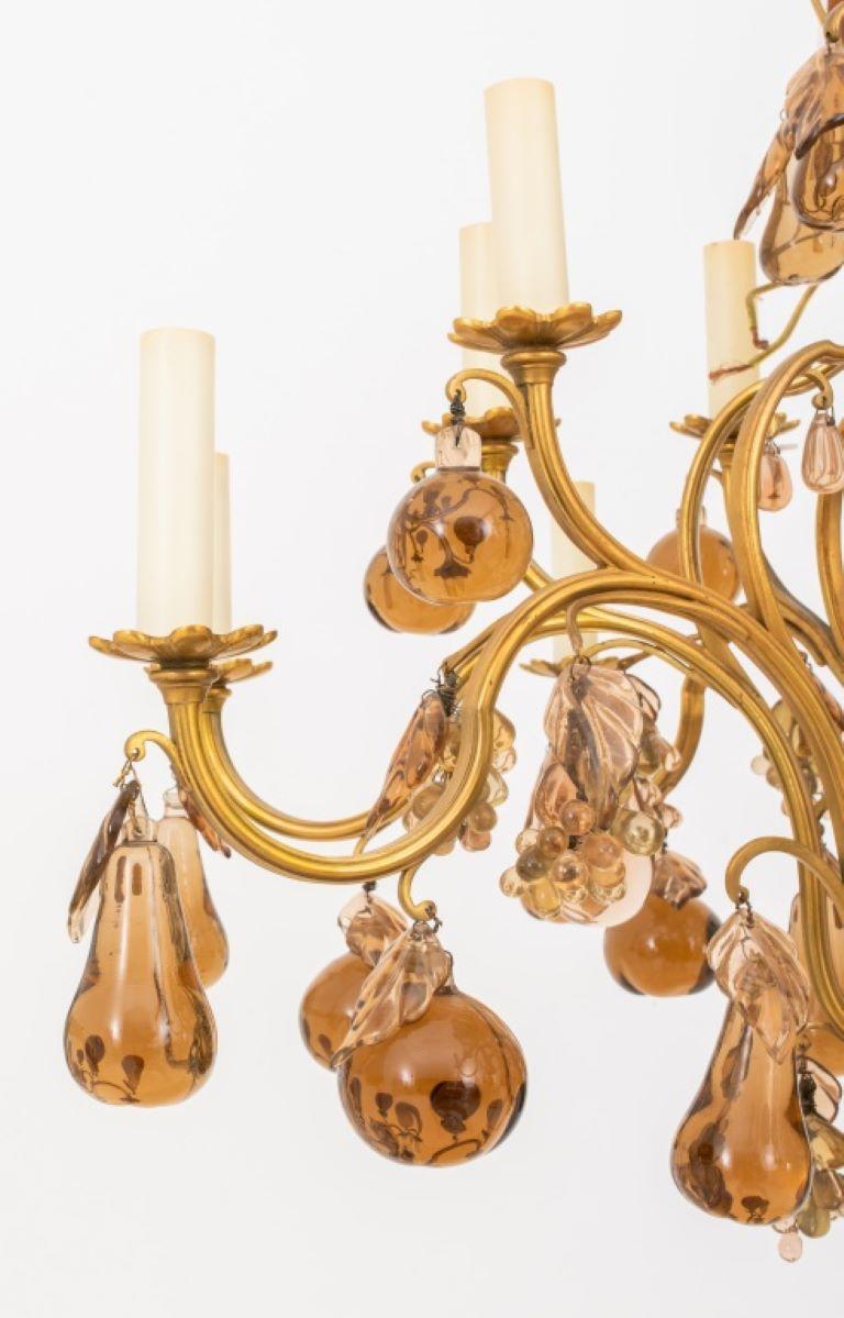 Louis XV Style Amber Glass 16 Light Chandelier For Sale 14