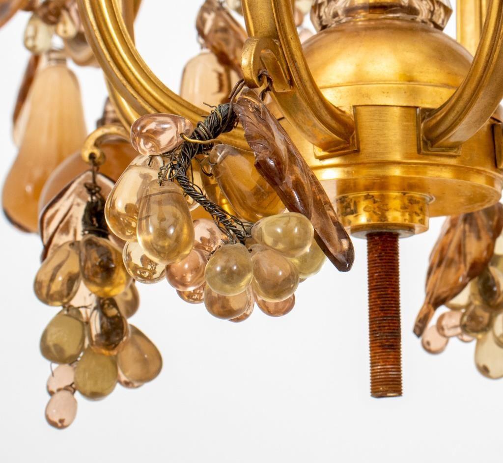 Louis XV Style Amber Glass 16 Light Chandelier For Sale 1