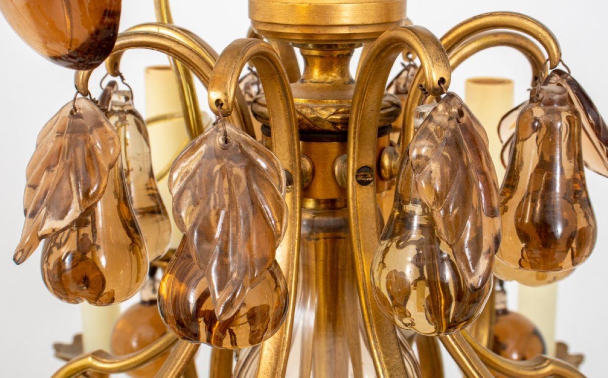 Louis XV Stil Bernstein Glas 16 Light Kronleuchter im Angebot 5