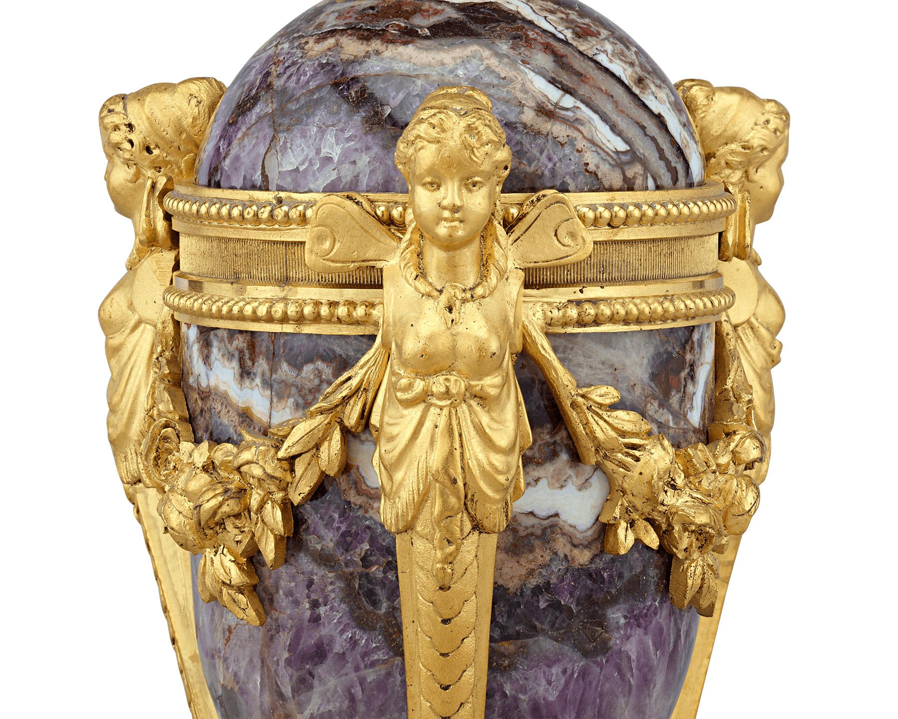 French Louis XV Style Amethyst Cassolettes