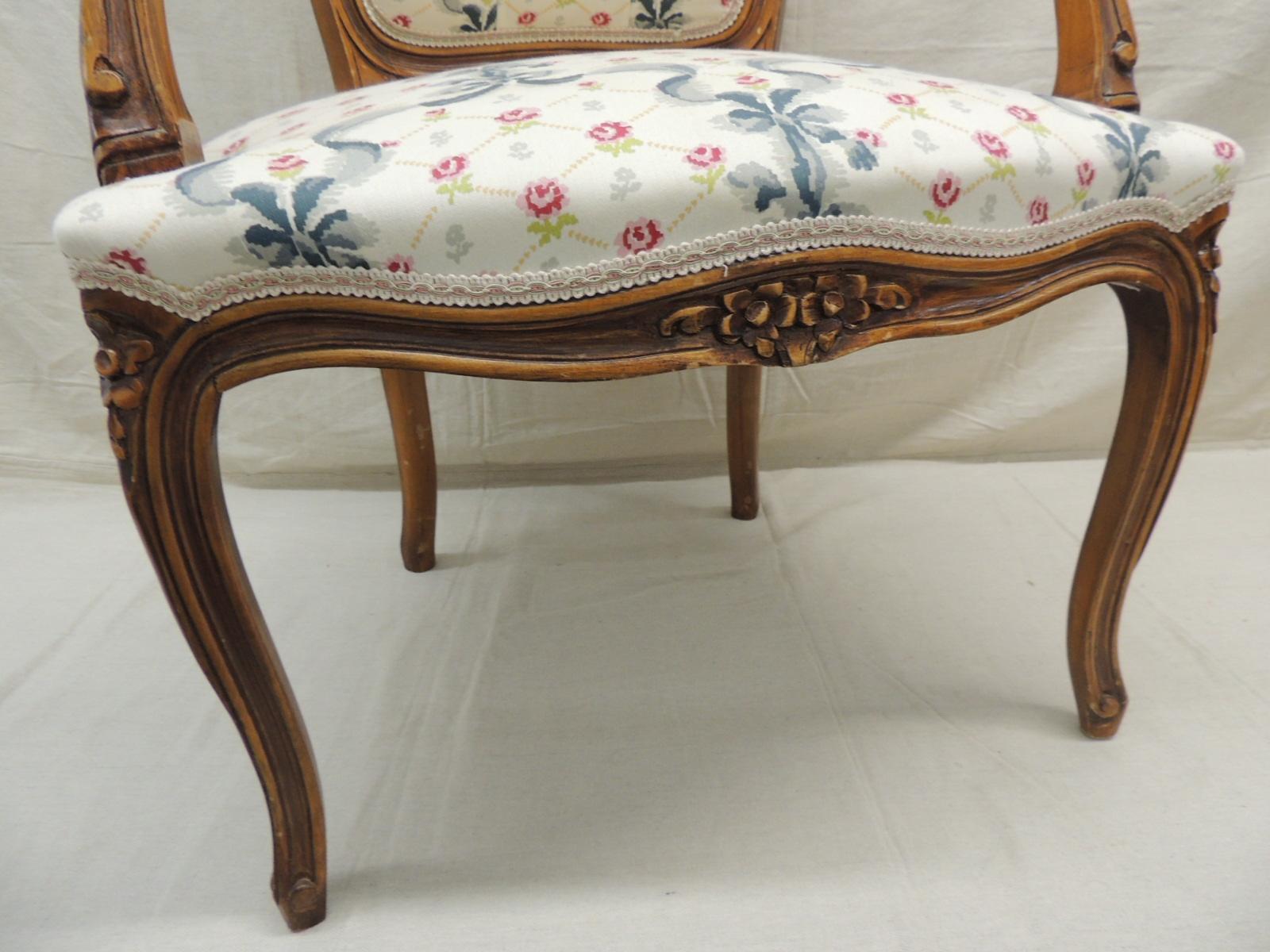 Hand-Crafted Louis XV Style Antique Petite Armchair