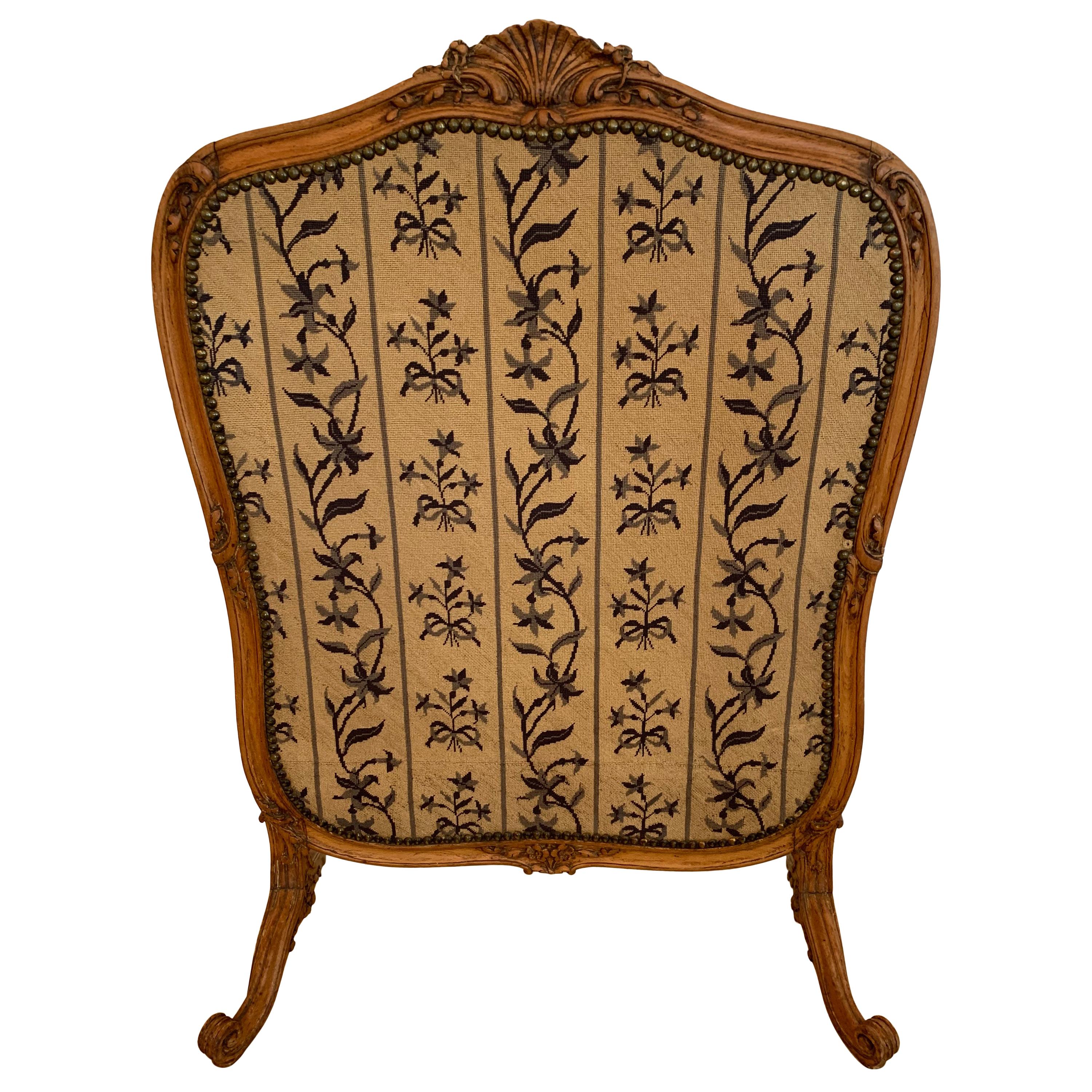 Louis XV Style Antike Upholsterung Kaminschirm