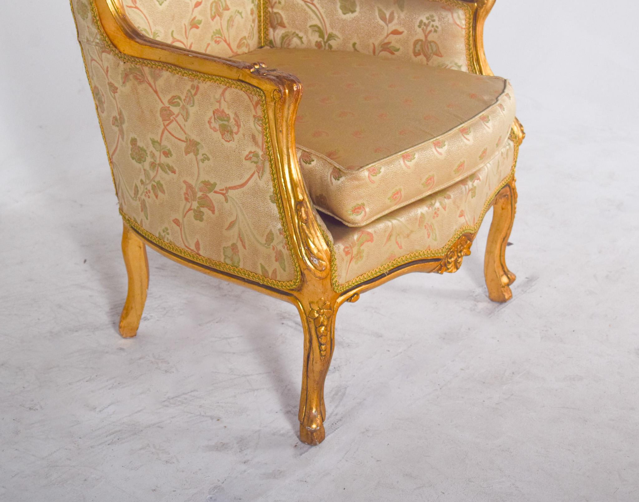 Louis XV Stil Sessel in Gold lackiert im Zustand „Gut“ im Angebot in Lisboa, Lisboa