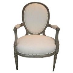 Louis XV Style Armchair in Original Distressed Paint Finish