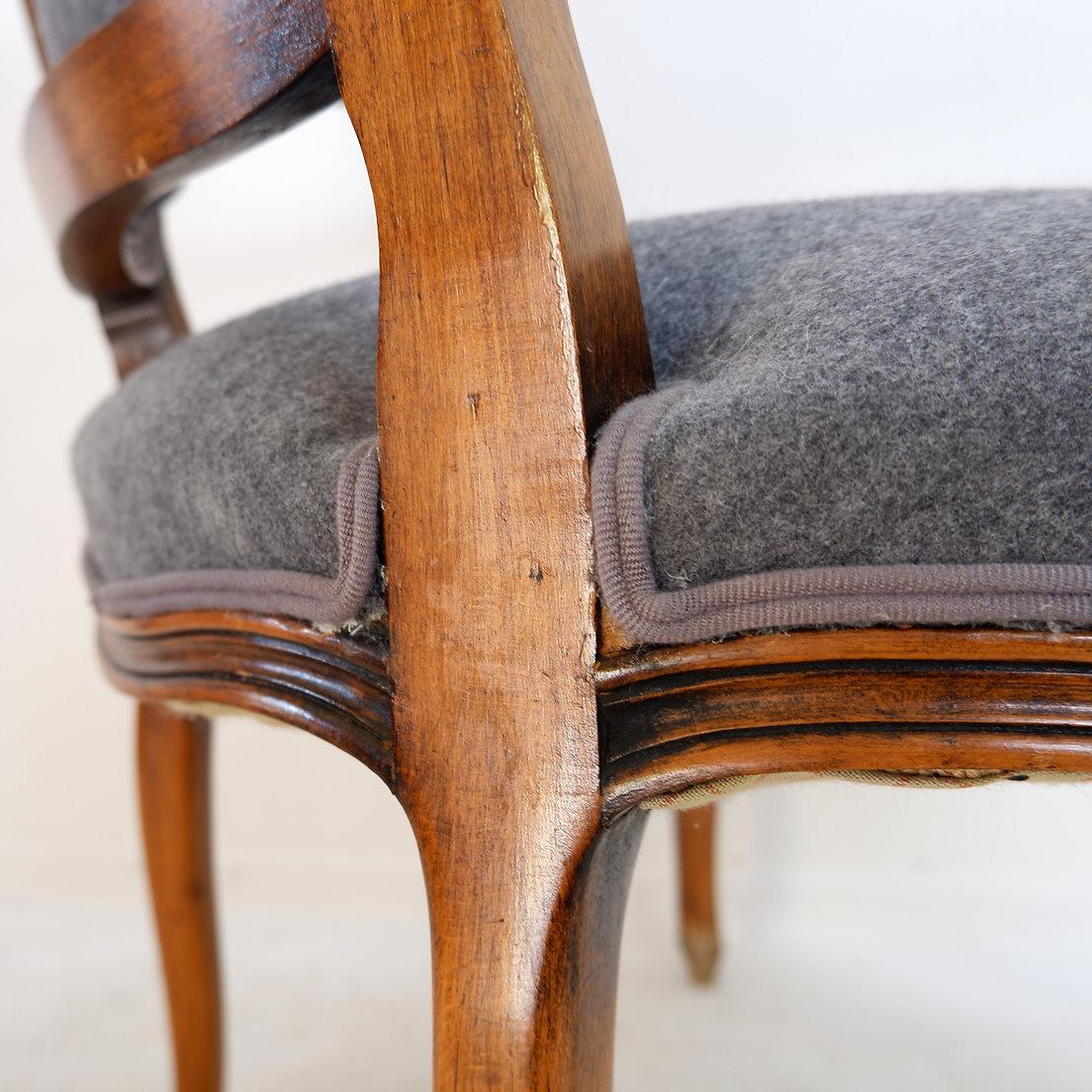 Tissu Fauteuil de style Louis XV - tissu gris souris en vente