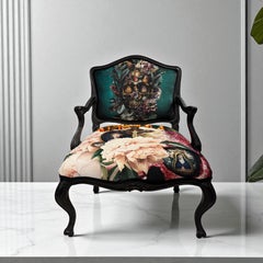 Louis XV style Armchair with Artistic Religious and Floral Motifs