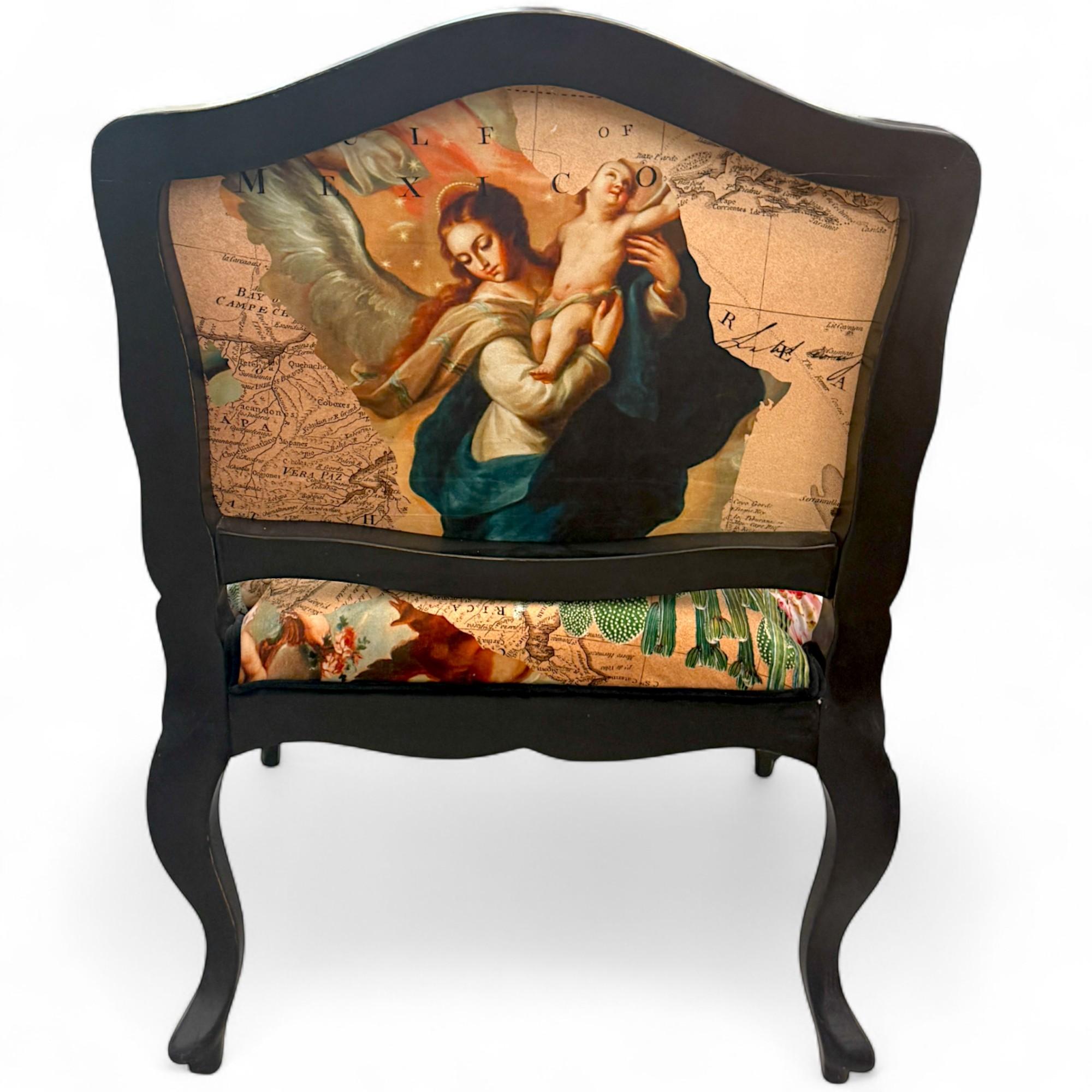 Fauteuil de style Louis XV avec tapisserie à iconographie surréaliste en vente 8