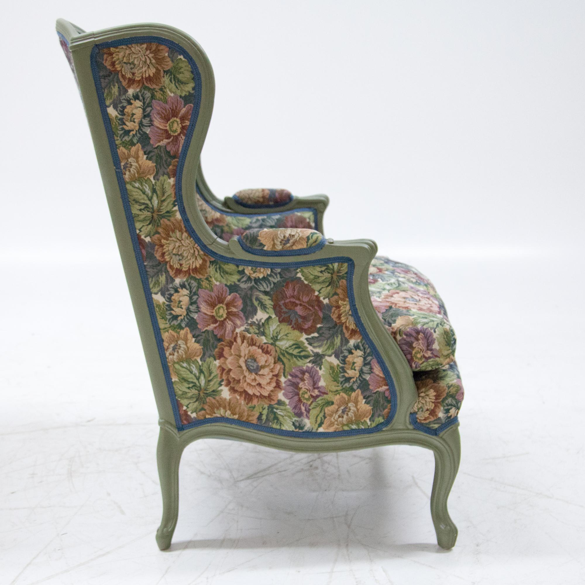 Fabric Louis XV-Style Armchairs, Early 20th Century