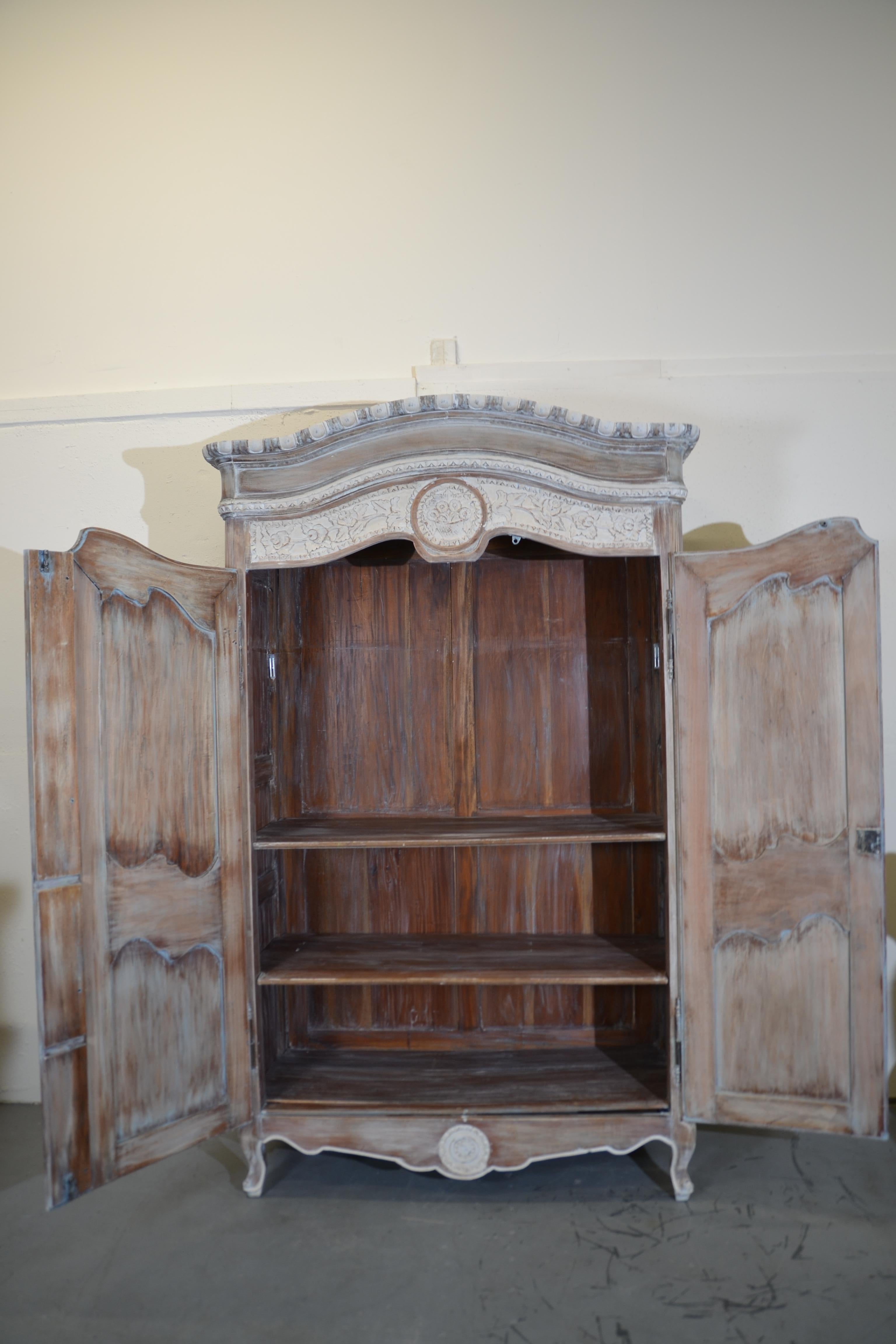 Hand-Painted Louis XV Style Armoire