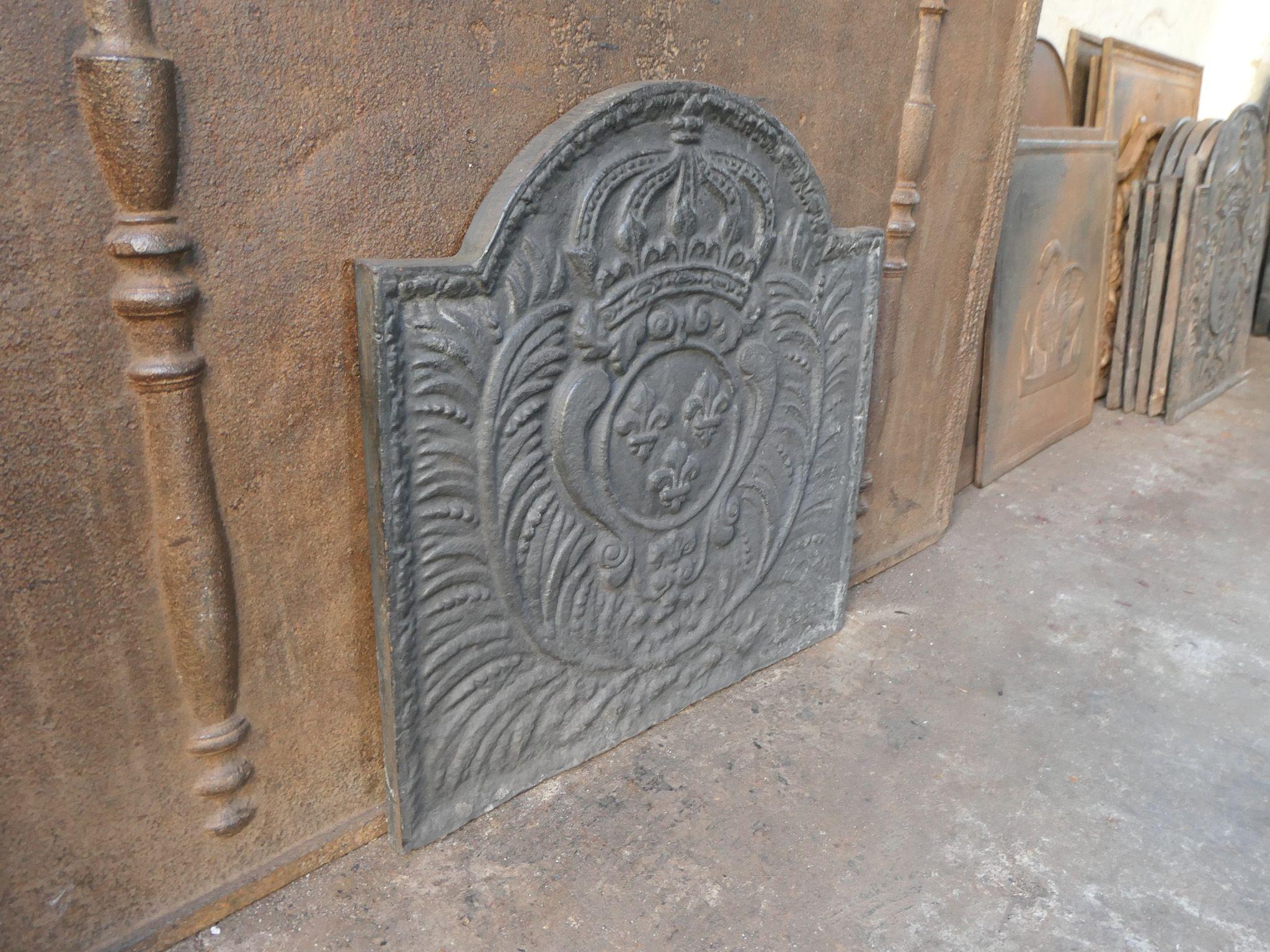Plaque de cheminée / crédence arrière Arms of France de style Louis XV en vente 2