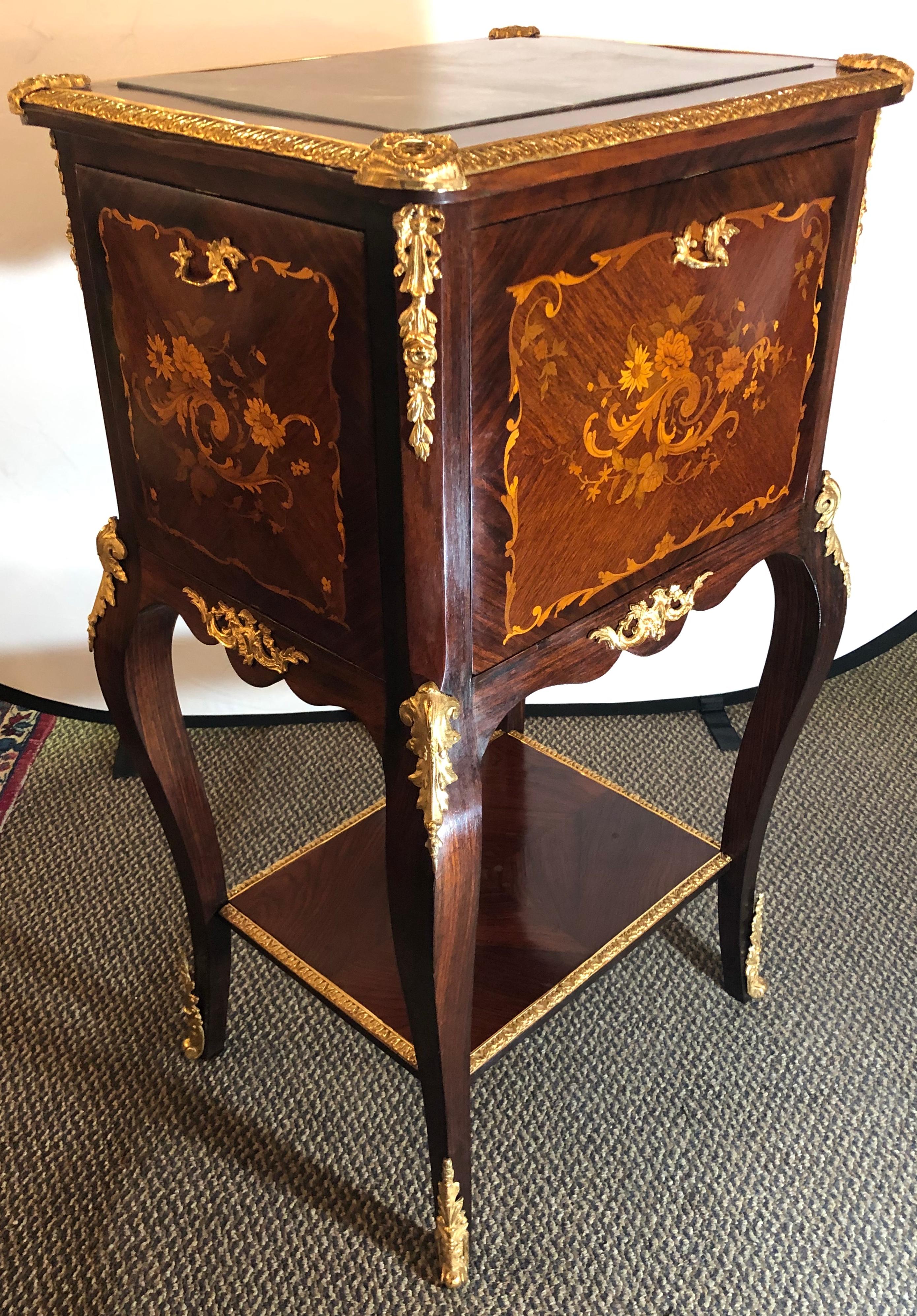 Louis XV Style Bar / Liqueur Cabinet, French Signed Brevete Paris In Good Condition In Stamford, CT