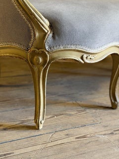Louis XV style basket bench in carved and painted wood, 19th century
