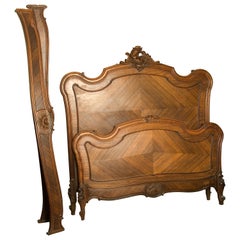 Louis XV Style Bed Frame, Palosanto, Early 20th Century