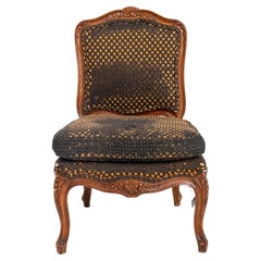 Antique Louis XV Style Beechwood Slipper Chair