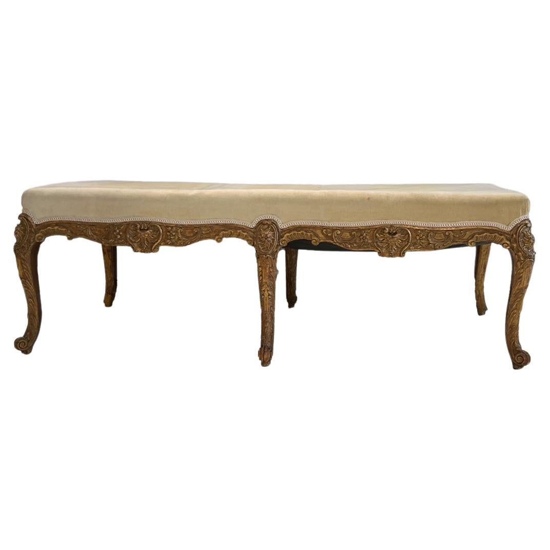 19c Gustavian Bench with 2 Bolsters at 1stDibs