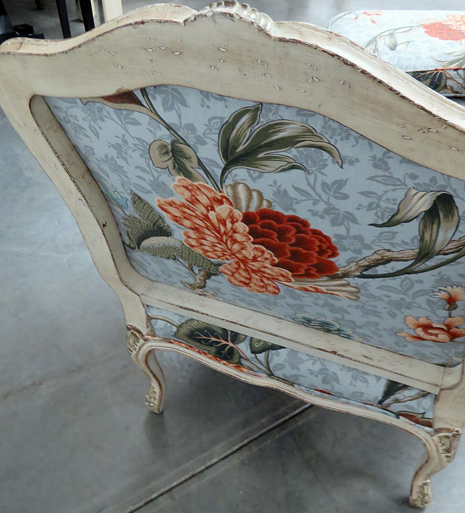 Louis XV Style Bergere and Ottoman 4