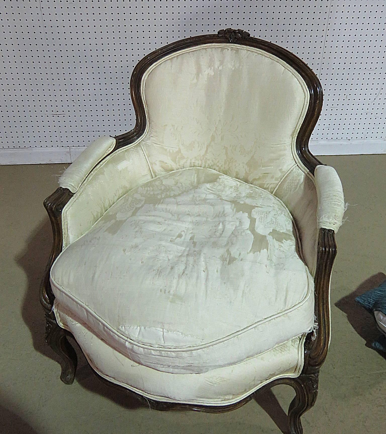 Carved Louis XV Style Bergere