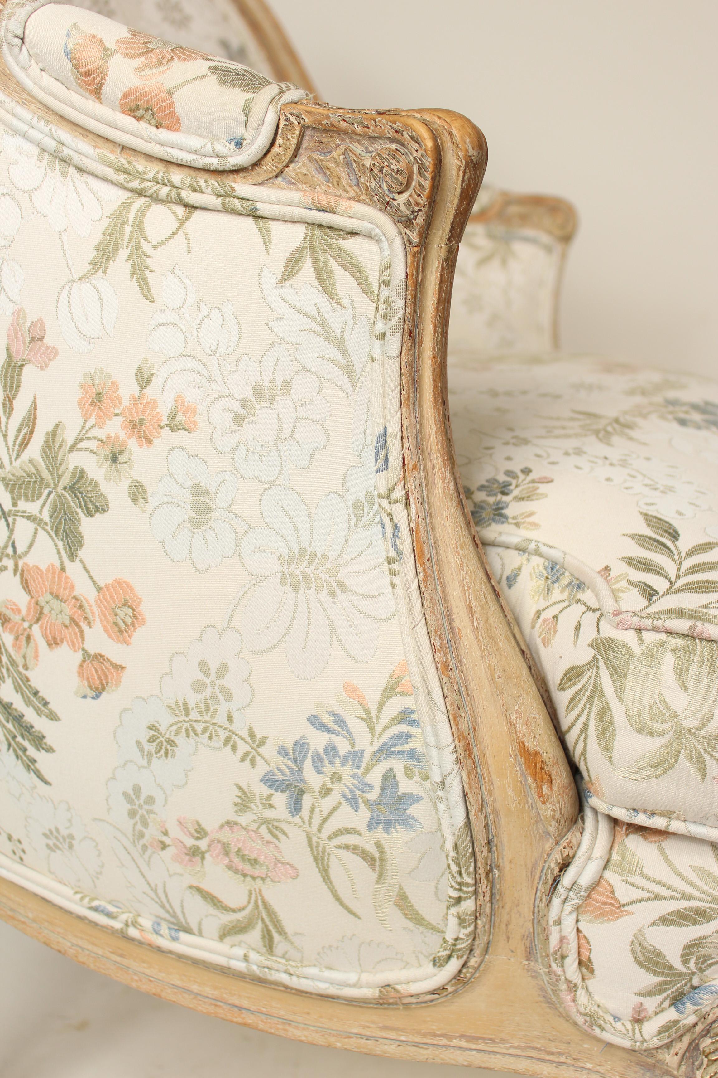 Louis XV Style Bergere with Pickled Finish 5