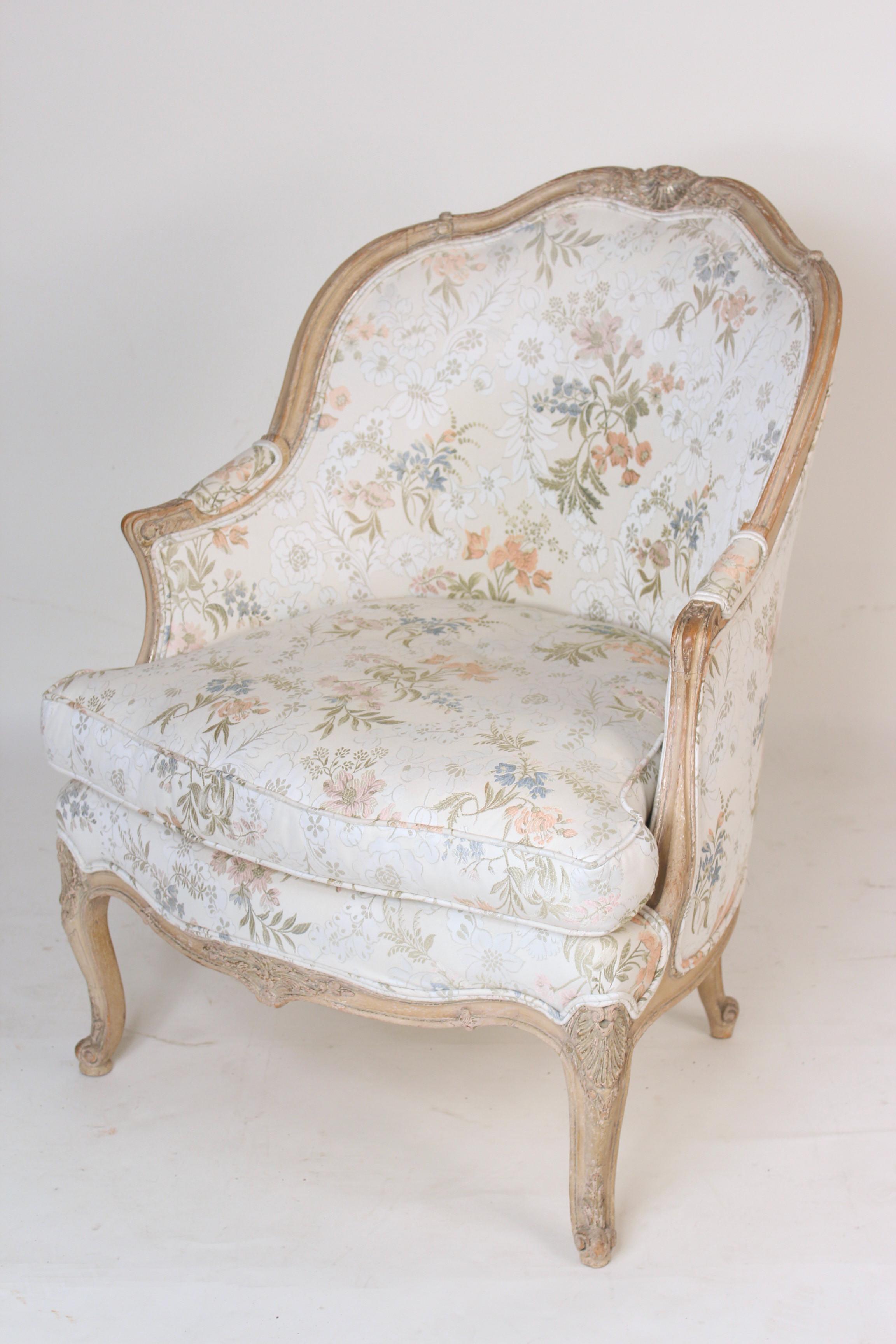 Unknown Louis XV Style Bergere with Pickled Finish