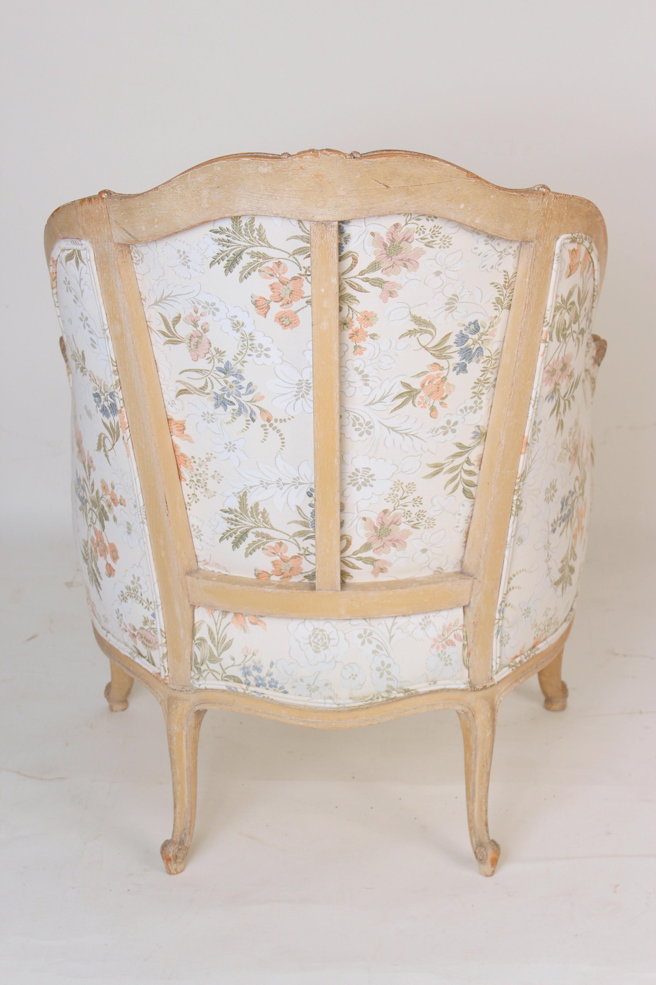 20th Century Louis XV Style Bergere with Pickled Finish