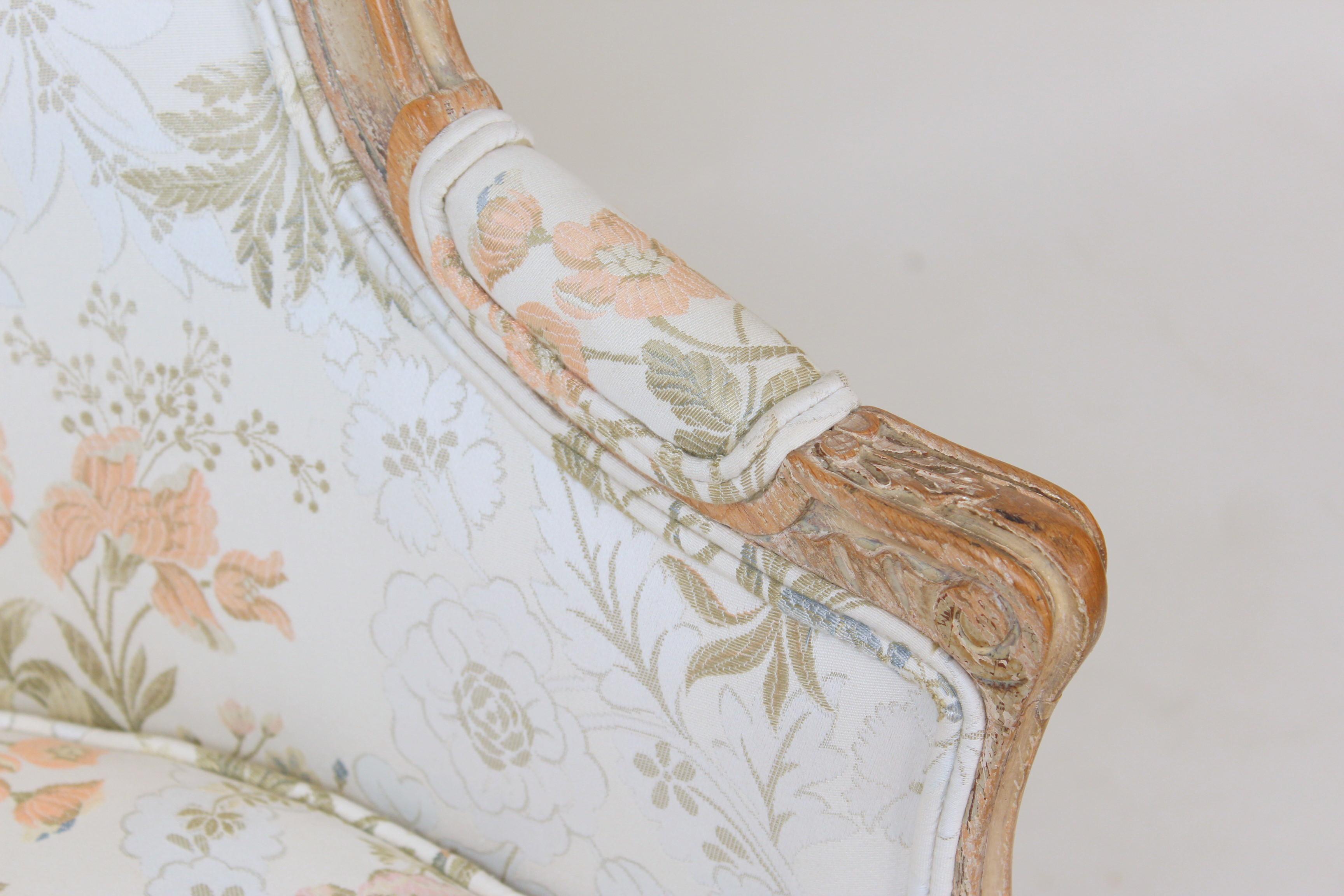 Louis XV Style Bergere with Pickled Finish 1