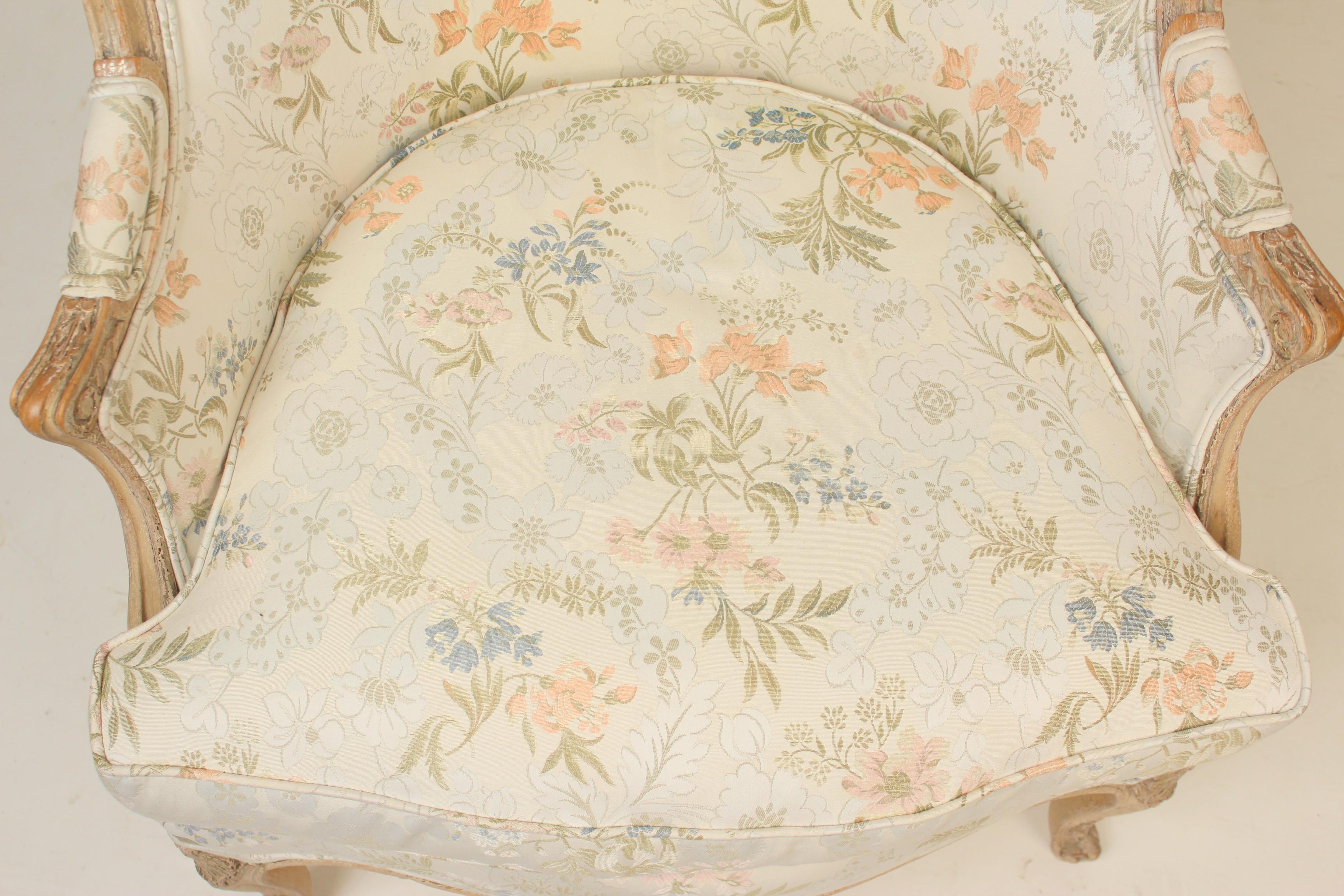 Louis XV Style Bergere with Pickled Finish 2