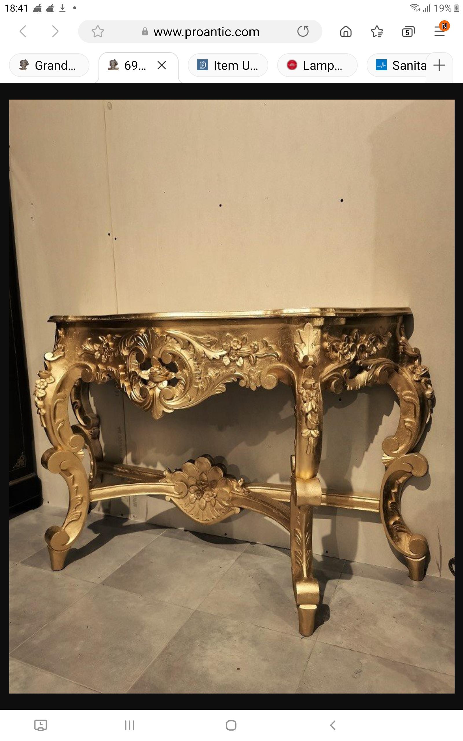 Painted Louis XV Style Big Console Table, France