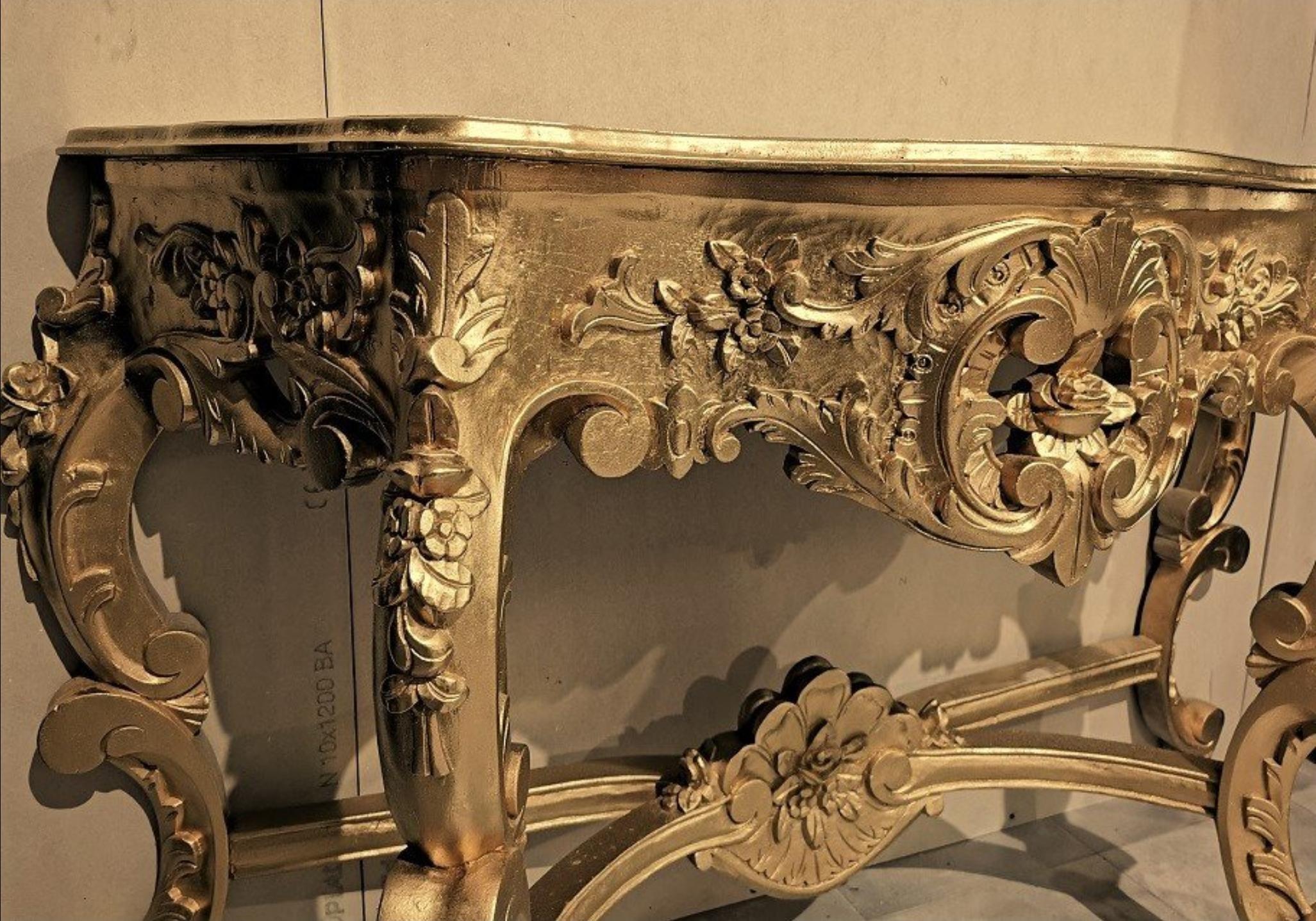 20th Century Louis XV Style Big Console Table, France