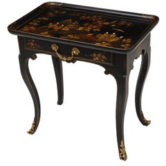 Louis XV Style Black and Gilt Chinoiserie Table