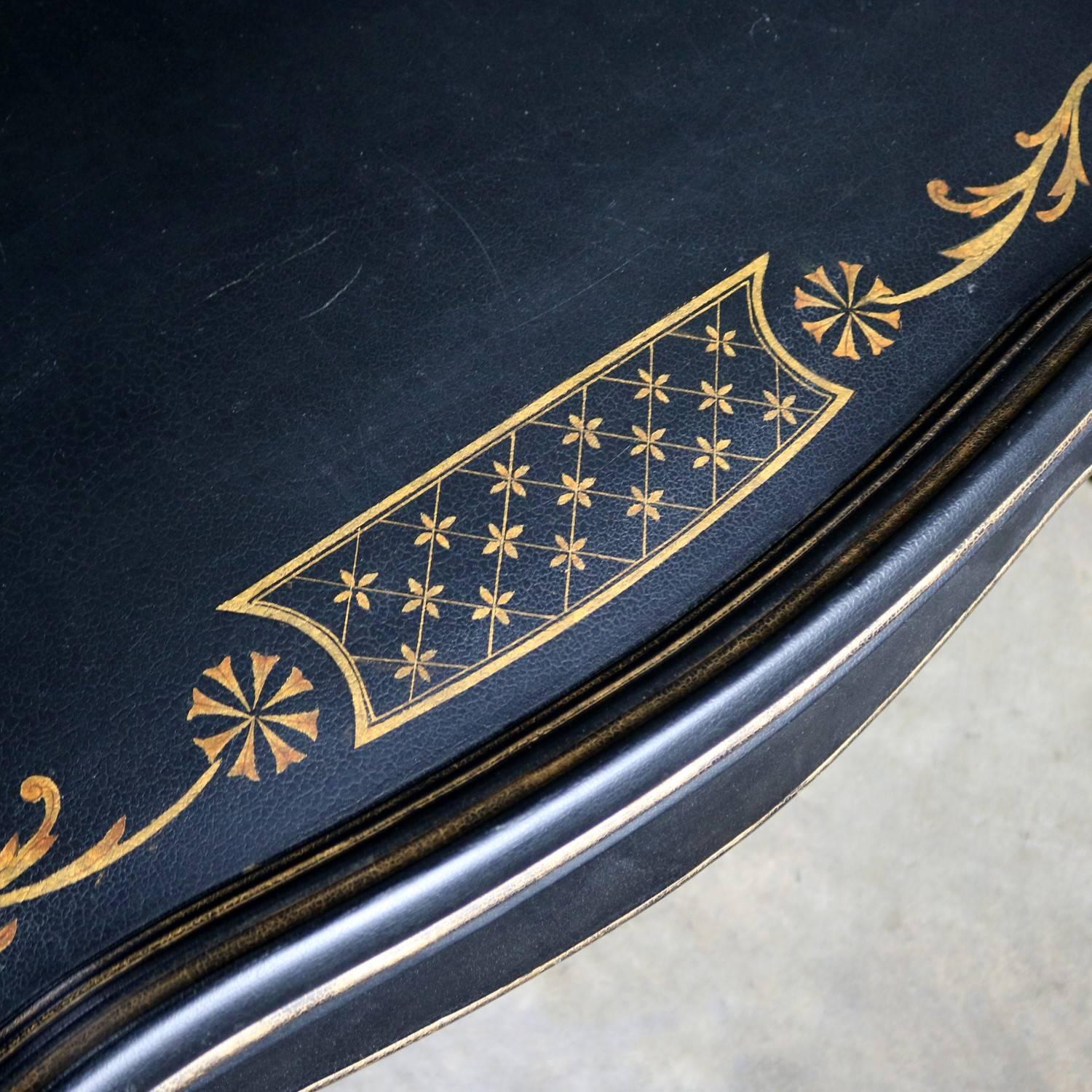 Louis XV Style Black Coffee Table with Gilt Chinoiserie Details 1