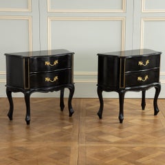 Louis XV Style Black Lacquer Chest of Drawers