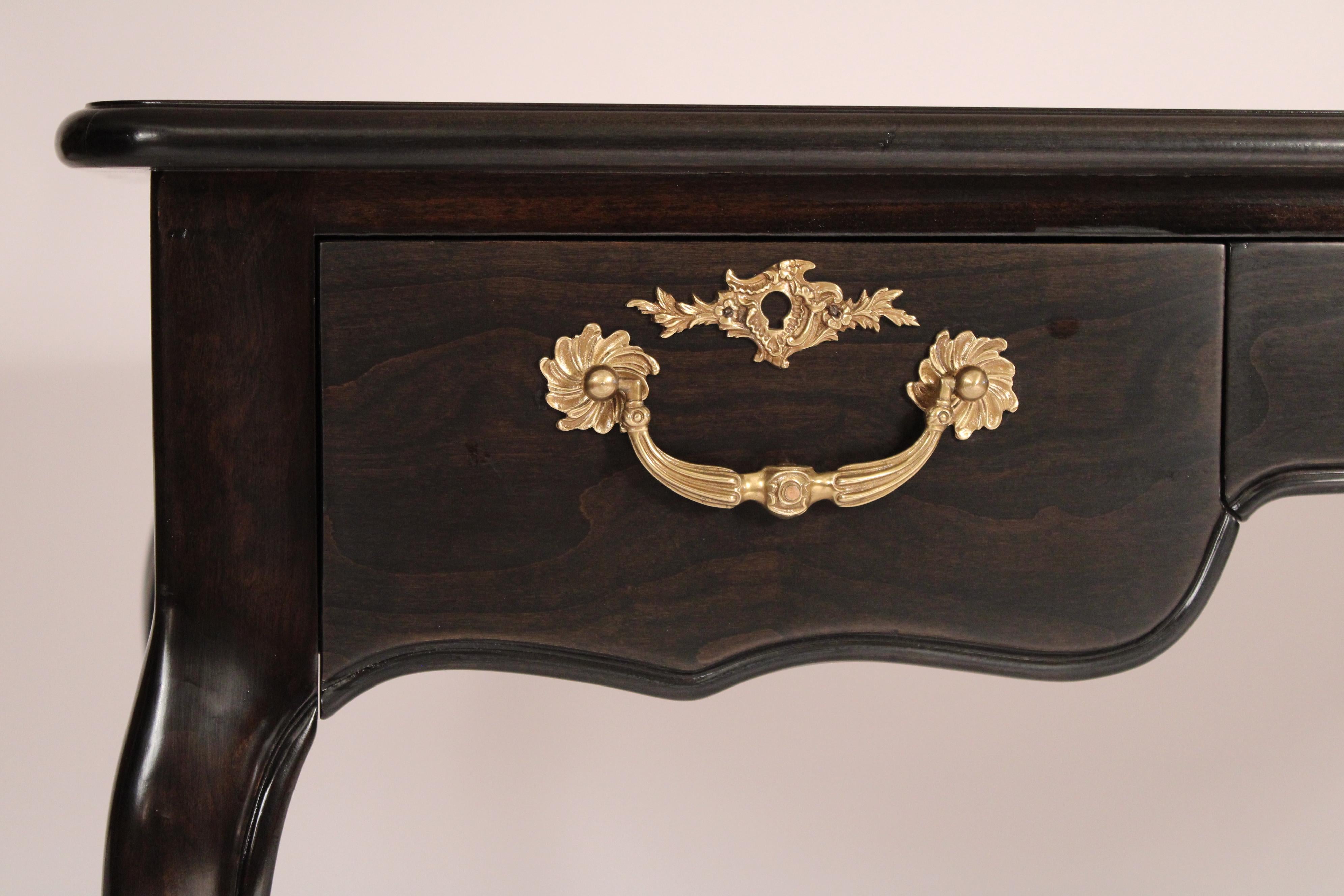 Louis XV Style Black Lacquer  Desk Made by Baker For Sale 2