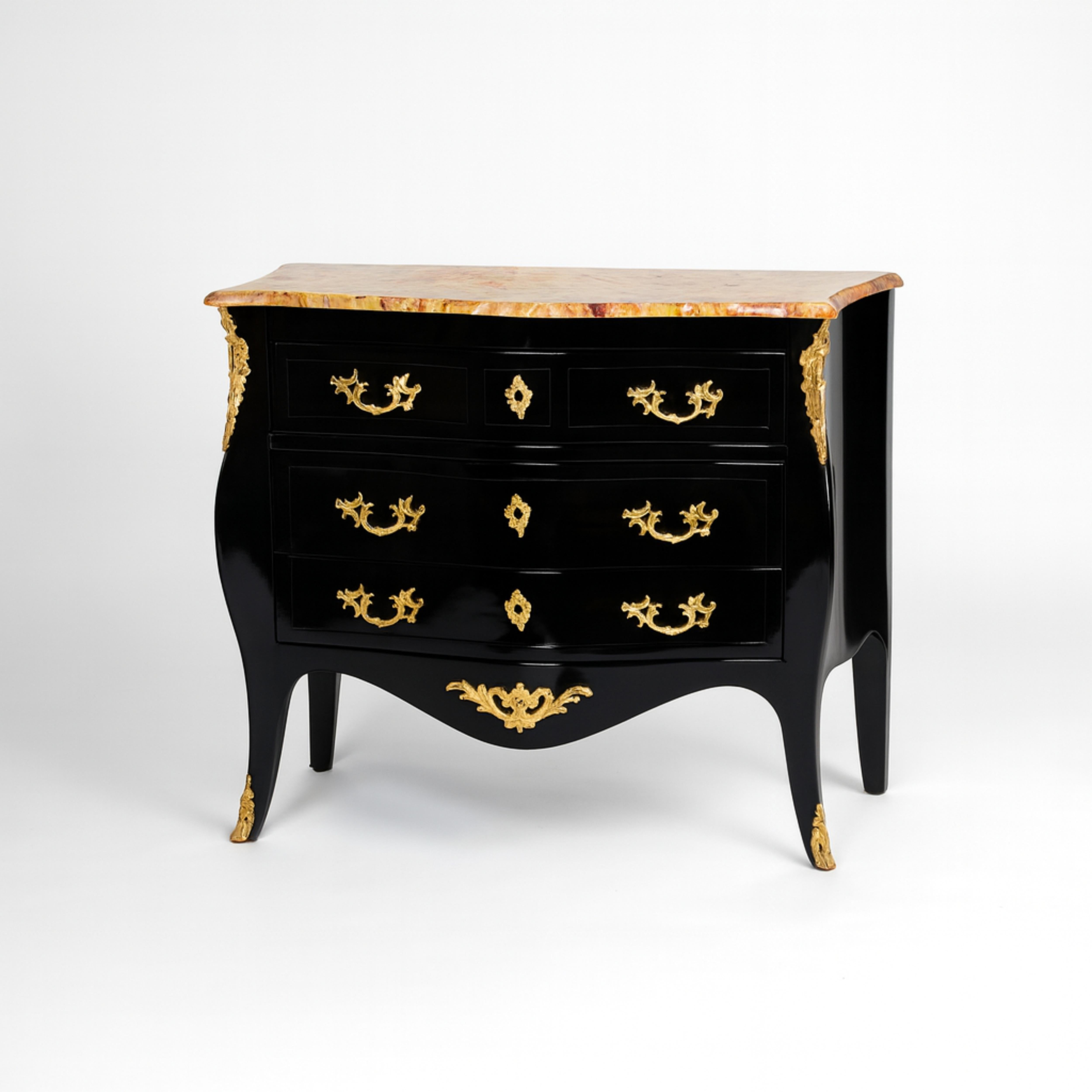 Cassettiera francese in lacca nera in stile Luigi XV, XX secolo in vendita 6