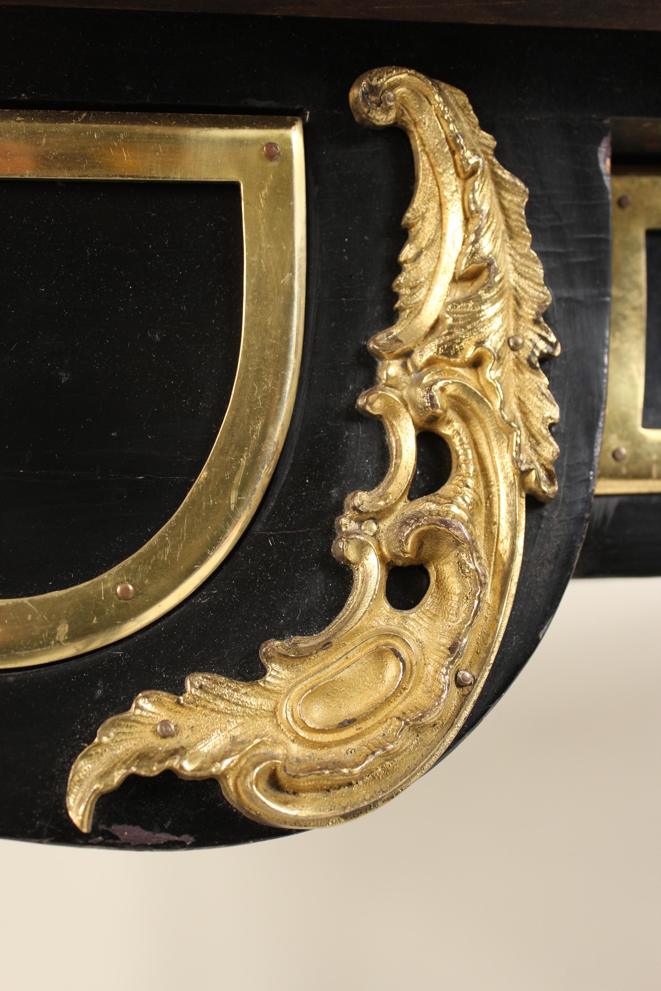 Louis XV Style Black Lacquer Gilt Bronze Mounted Desk 6