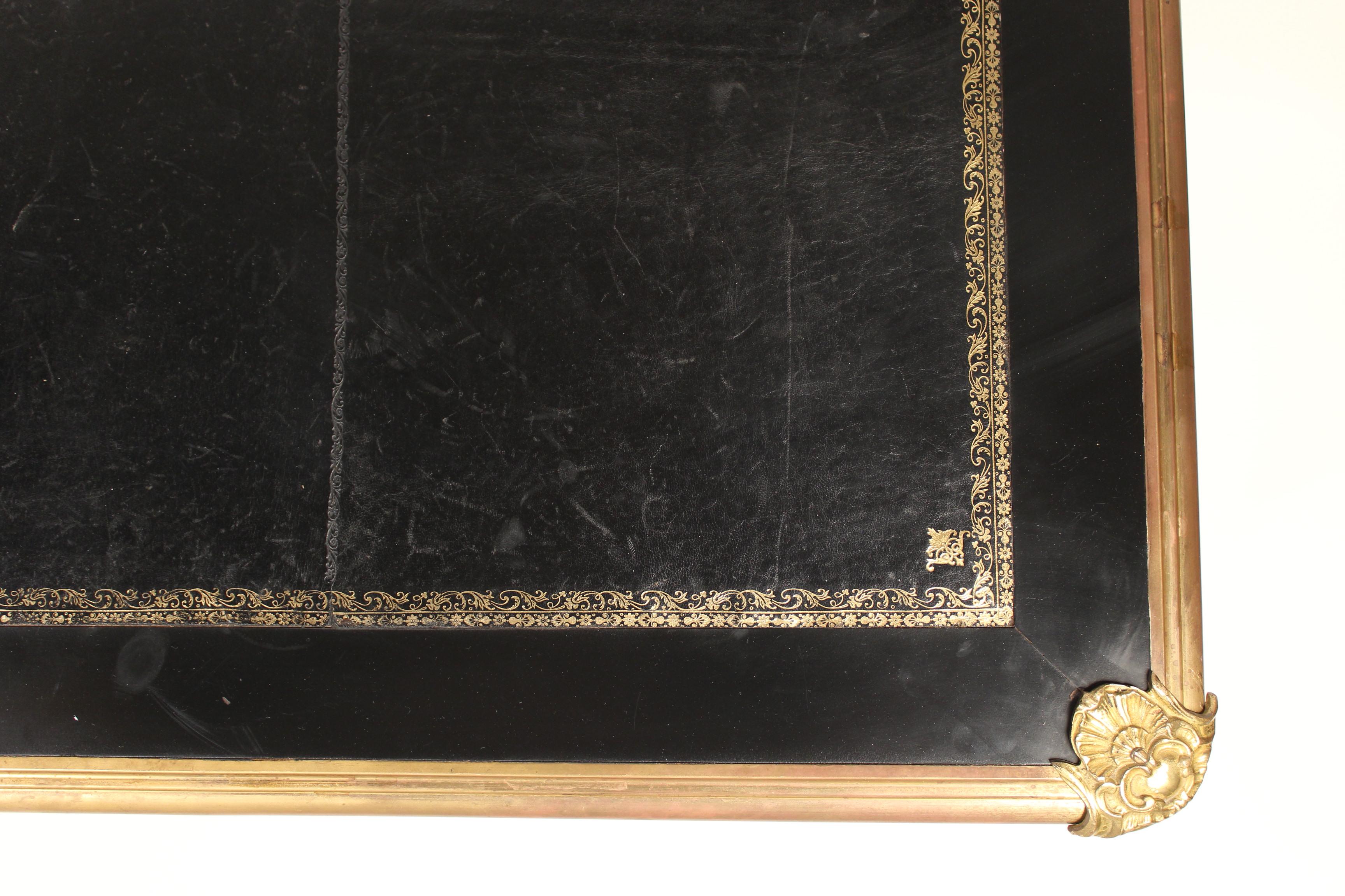 Louis XV Style Black Lacquer Gilt Bronze Mounted Desk 8