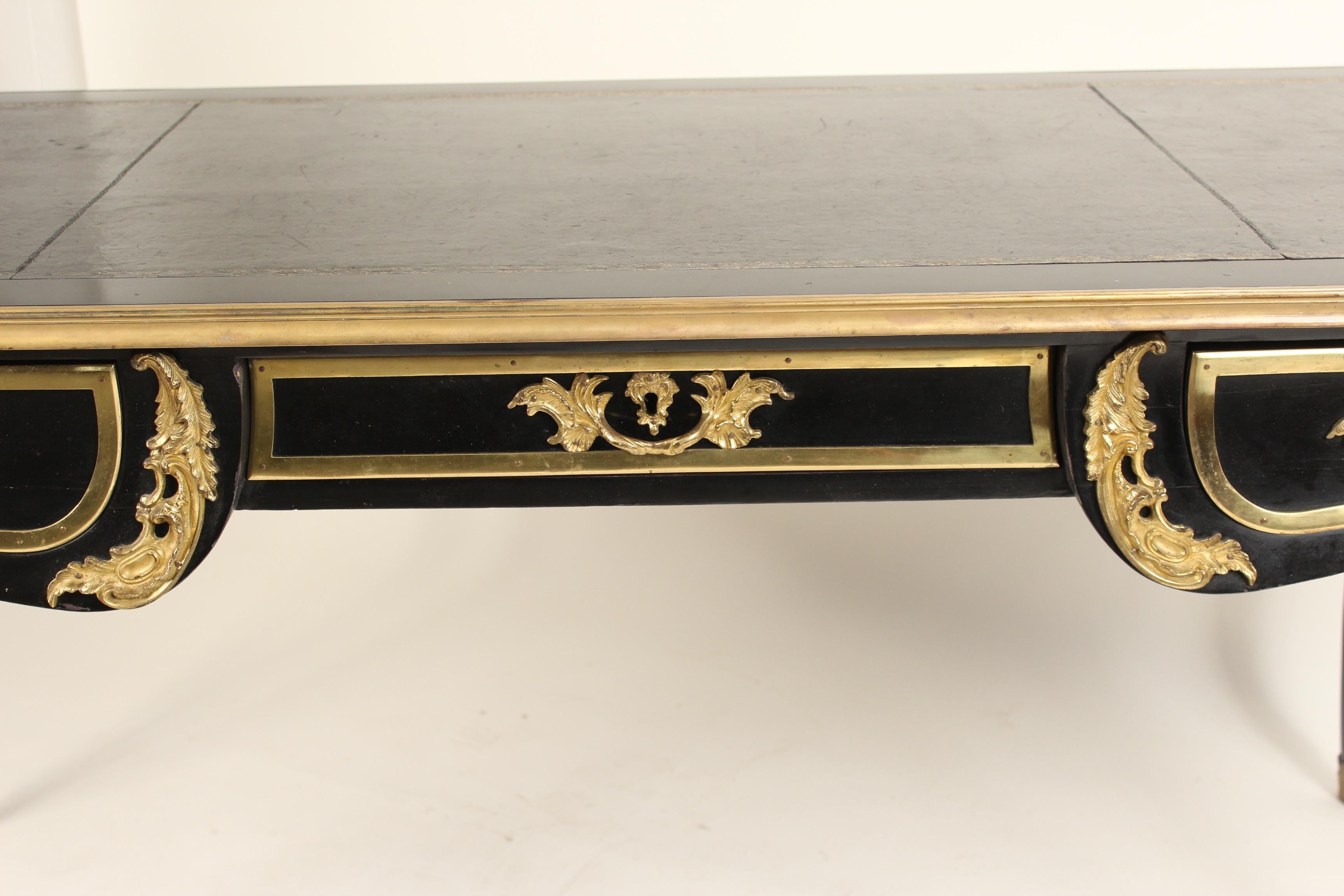 Louis XV Style Black Lacquer Gilt Bronze Mounted Desk 2
