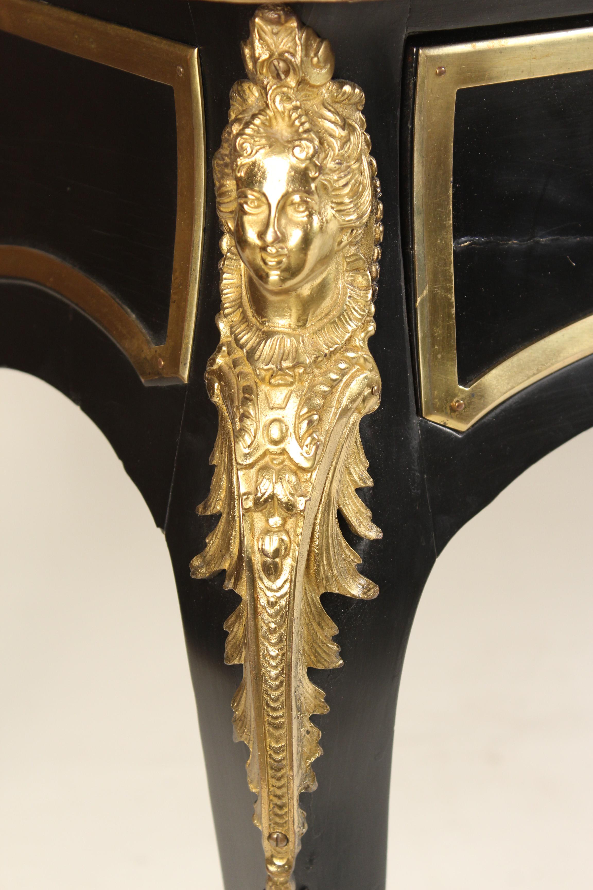 Louis XV Style Black Lacquer Gilt Bronze Mounted Desk 4