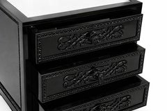 Louis XV Style Black Lacquer Gilt Bronze Nightstand, 20th Century